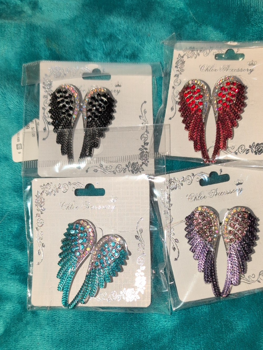 Chloe Accessory Rhinestone wing Brooch - pick 1